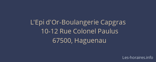 L'Epi d'Or-Boulangerie Capgras
