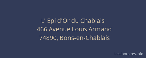 L' Epi d'Or du Chablais