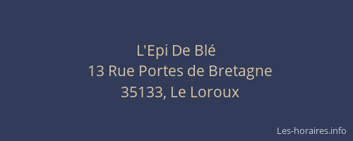 L'Epi De Blé