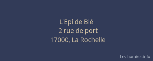 L'Epi de Blé