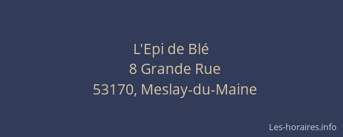 L'Epi de Bl&eacute;