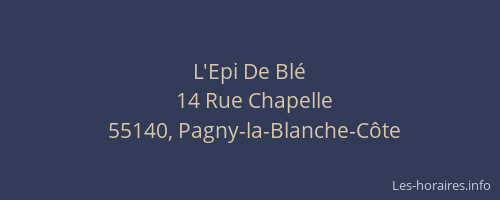 L'Epi De Bl&eacute;