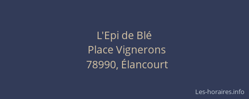L'Epi de Bl&eacute;