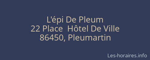 L'épi De Pleum