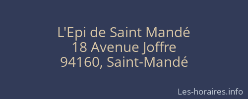 L'Epi de Saint Mandé