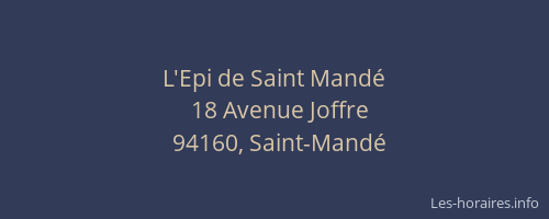 L'Epi de Saint Mandé