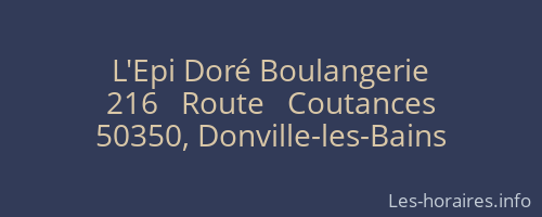 L'Epi Doré Boulangerie