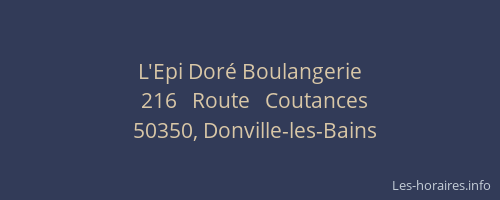 L'Epi Dor&eacute; Boulangerie