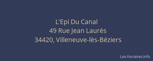 L'Epi Du Canal
