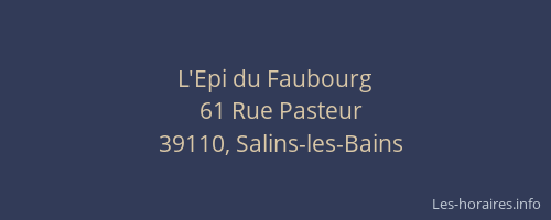L'Epi du Faubourg
