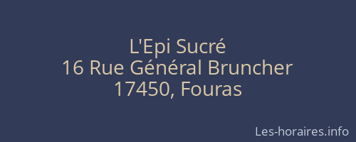 L'Epi Sucré