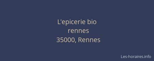 L'epicerie bio