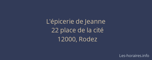 L'épicerie de Jeanne