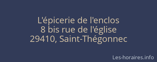 L'épicerie de l'enclos