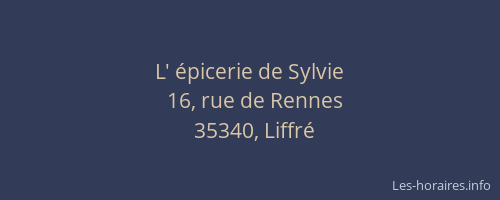 L' épicerie de Sylvie