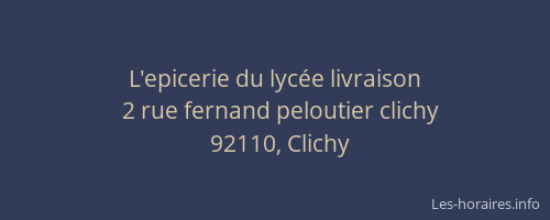 L'epicerie du lycée livraison