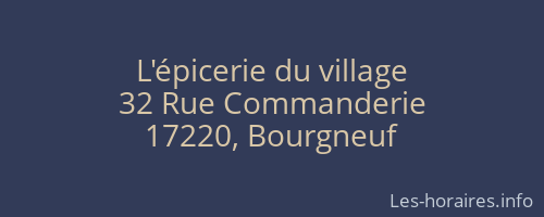 L'épicerie du village