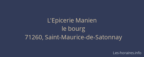 L'Epicerie Manien