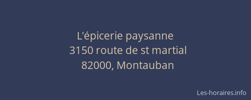 L'épicerie paysanne