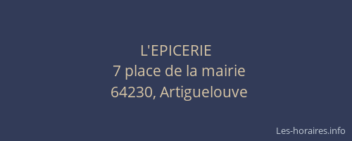 L'EPICERIE