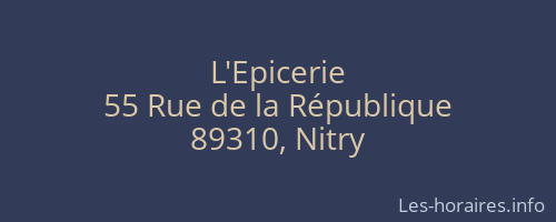 L'Epicerie