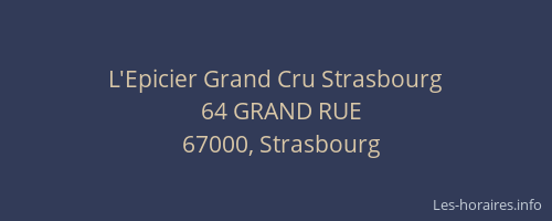 L'Epicier Grand Cru Strasbourg