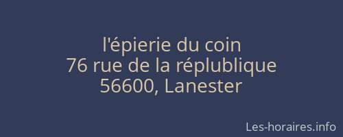 l'épierie du coin