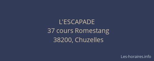 L'ESCAPADE