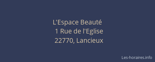 L'Espace Beaut&eacute;