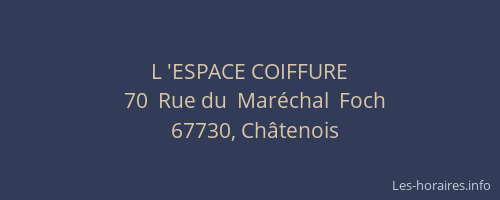 L 'ESPACE COIFFURE