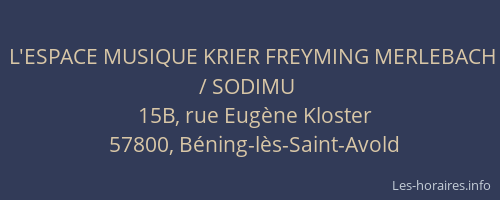 L'ESPACE MUSIQUE KRIER FREYMING MERLEBACH / SODIMU