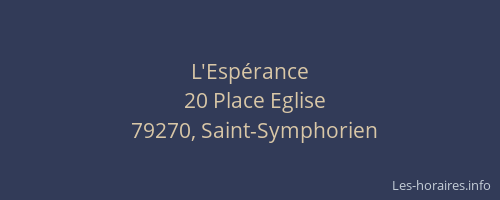 L'Esp&eacute;rance