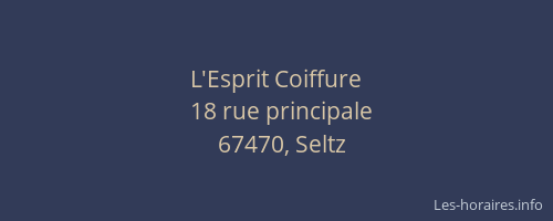L'Esprit Coiffure