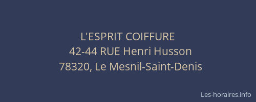 L'ESPRIT COIFFURE