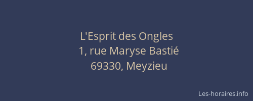 L'Esprit des Ongles
