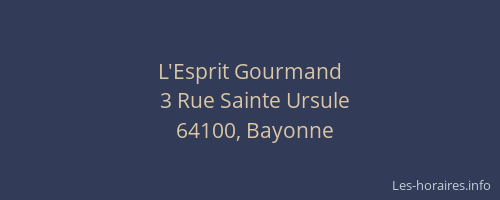L'Esprit Gourmand