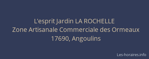 L'esprit Jardin LA ROCHELLE