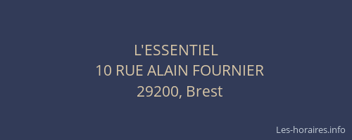 L'ESSENTIEL