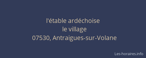 l'étable ardéchoise