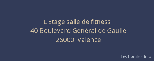 L'Etage salle de fitness