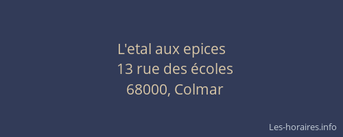 L'etal aux epices