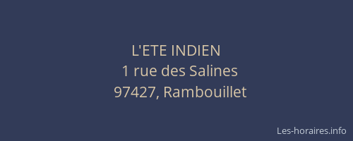 L'ETE INDIEN