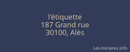l'étiquette