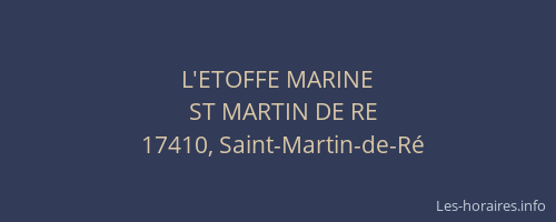 L'ETOFFE MARINE
