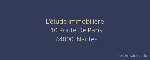 L'étude immobilière