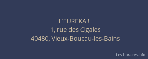 L'EUREKA !