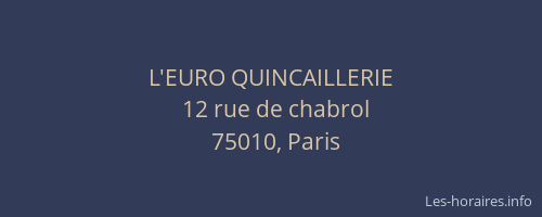 L'EURO QUINCAILLERIE