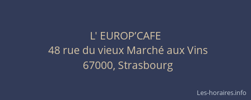 L' EUROP’CAFE