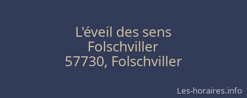 L'éveil des sens