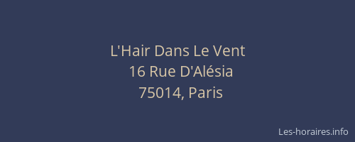 L'Hair Dans Le Vent
